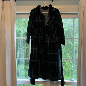 Girls Lands End plaid corduroy long dress
